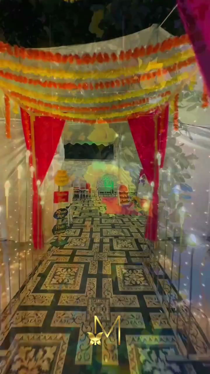 Marigold mayun entrance styled by Eventiya